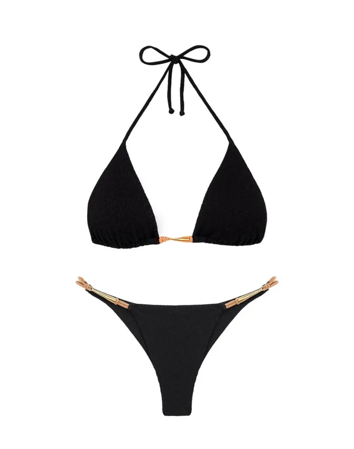 Tops Women ViX Paula Hermanny Firenze Mandy Tri Top 8211 Black