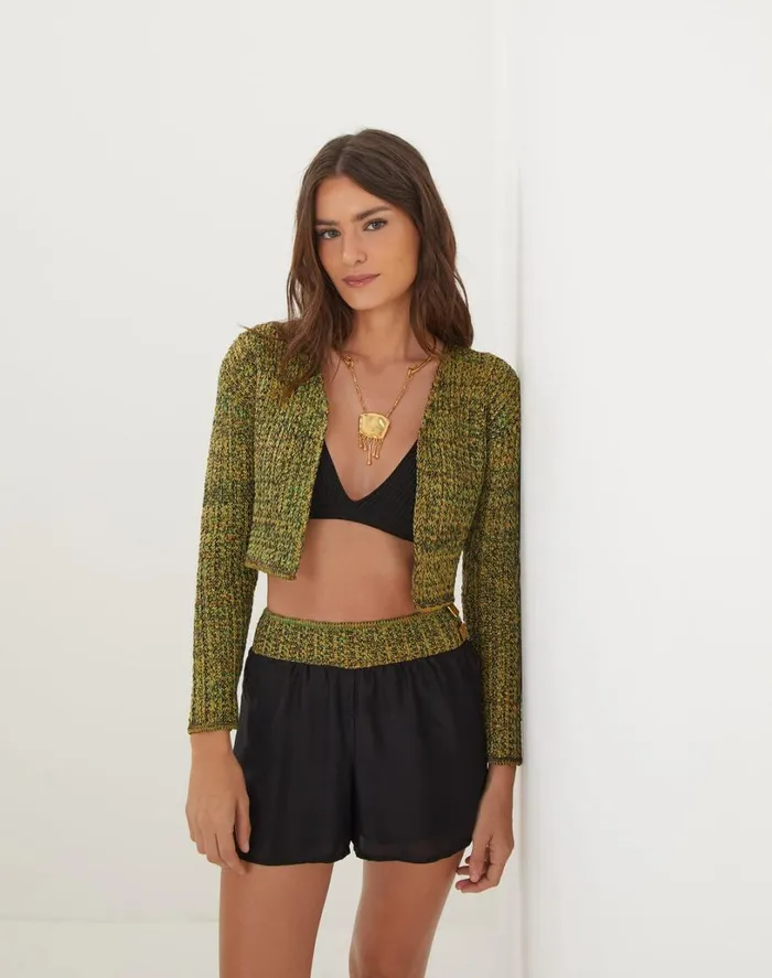 Tops Women ViX Paula Hermanny Knit Aria Sweater 8211 Green