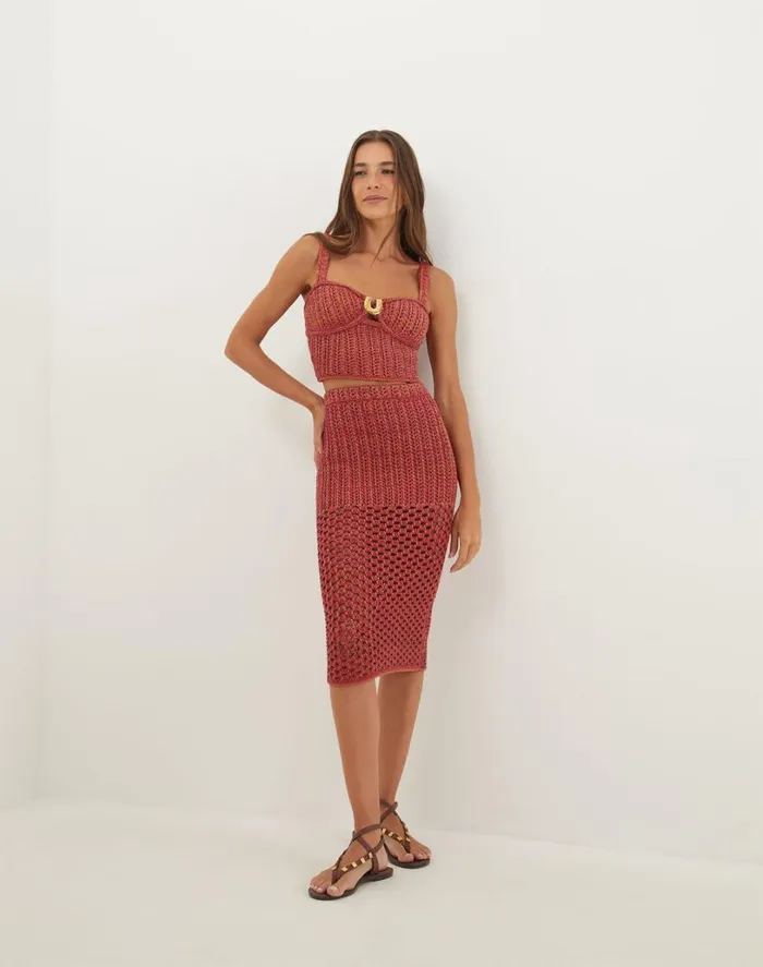 Tops Women ViX Paula Hermanny Knit Aria Top 8211 Berry Burst