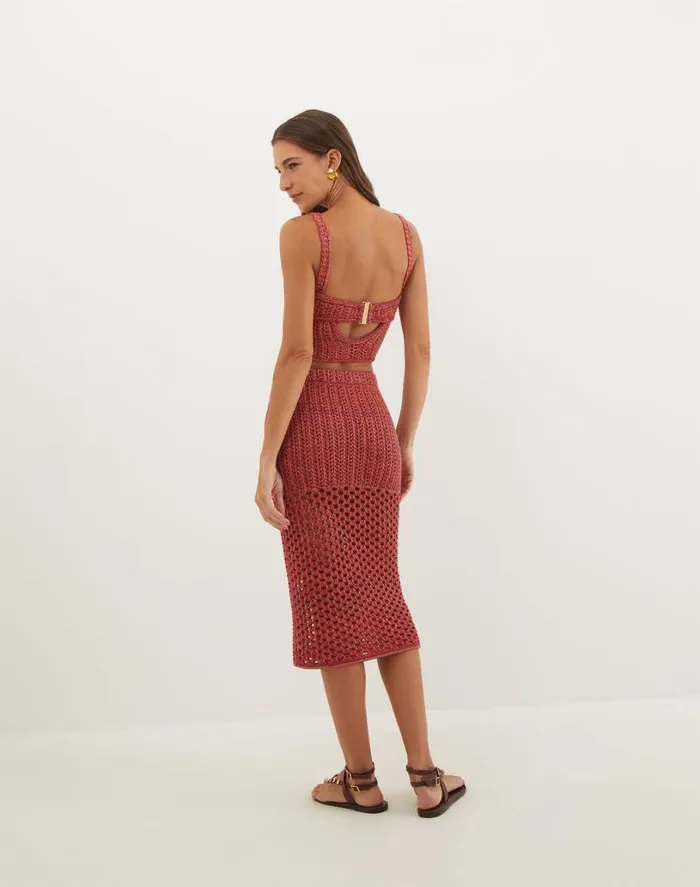 Tops Women ViX Paula Hermanny Knit Aria Top 8211 Berry Burst