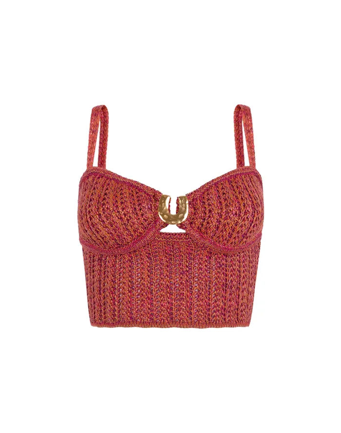 Tops Women ViX Paula Hermanny Knit Aria Top 8211 Berry Burst