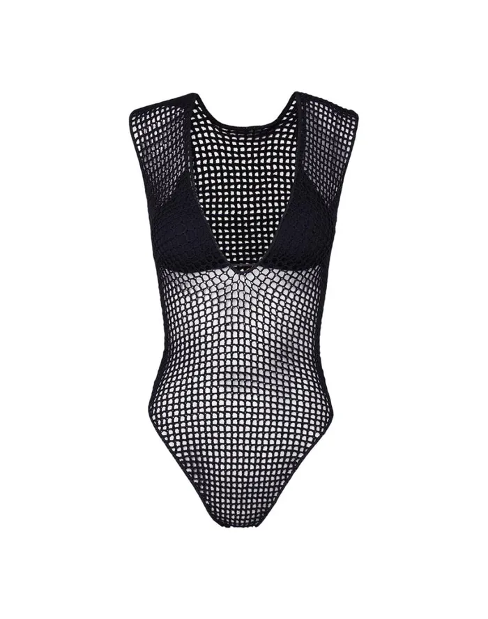 Tops Women ViX Paula Hermanny Knit Noah Bodysuit 8211 Black