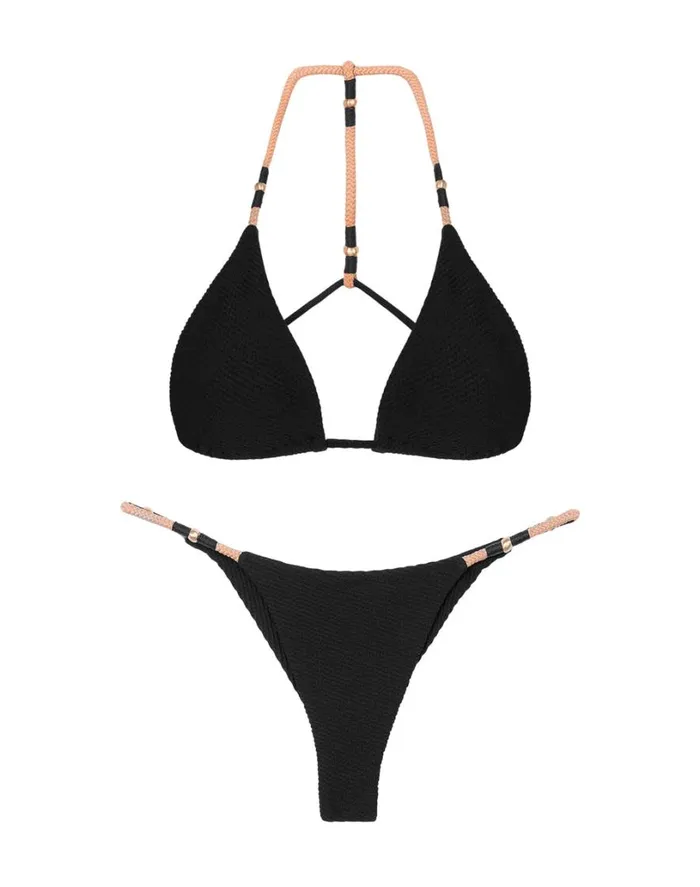Tops Women ViX Paula Hermanny Layla T Back Top 8211 Black