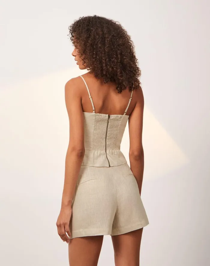 Tops Women ViX Paula Hermanny Rubia Sleeveless Top 8211 Natural
