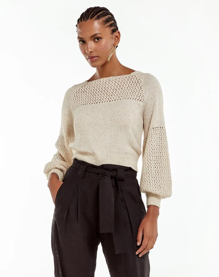 Tops Women ViX Paula Hermanny Teresa Sweater 8211 Off White