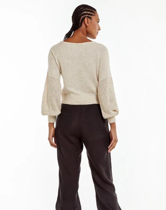 Tops Women ViX Paula Hermanny Teresa Sweater 8211 Off White
