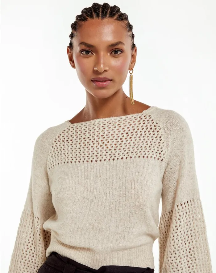 Tops Women ViX Paula Hermanny Teresa Sweater 8211 Off White