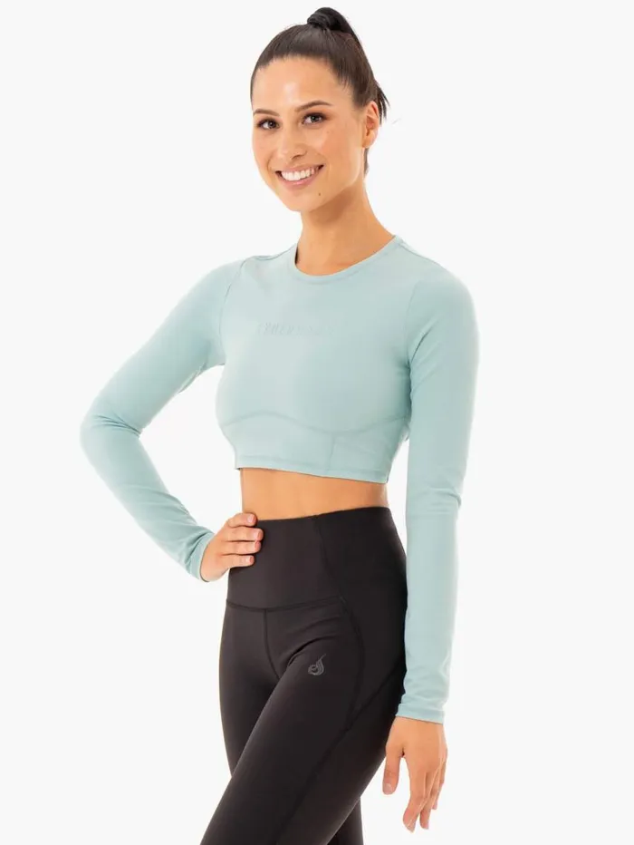 Tops Womens Ryderwear Sola Long Sleeve Top Seafoam Blue