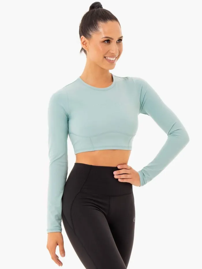 Tops Womens Ryderwear Sola Long Sleeve Top Seafoam Blue