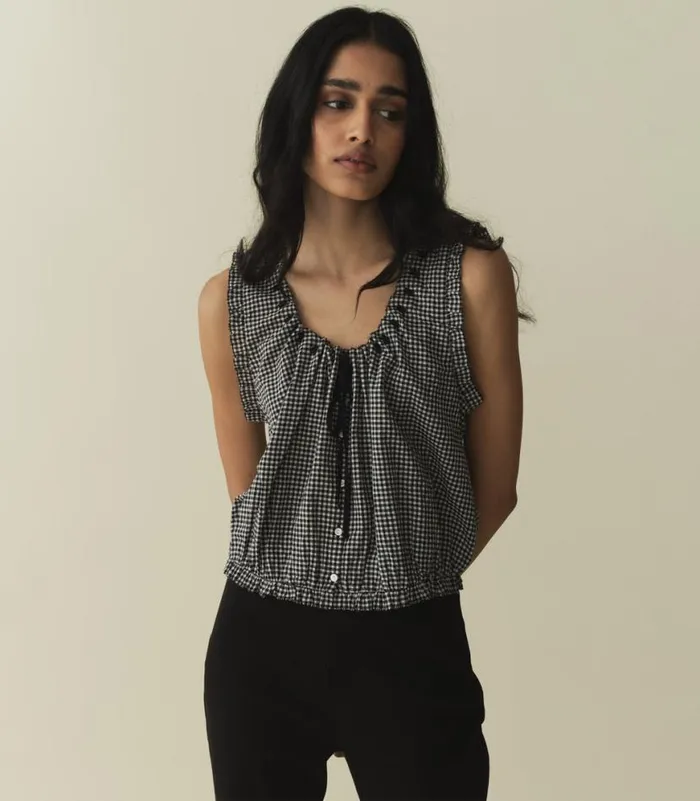 TRAVELER TOP La Maddalena Gingham Shop DEN Tops