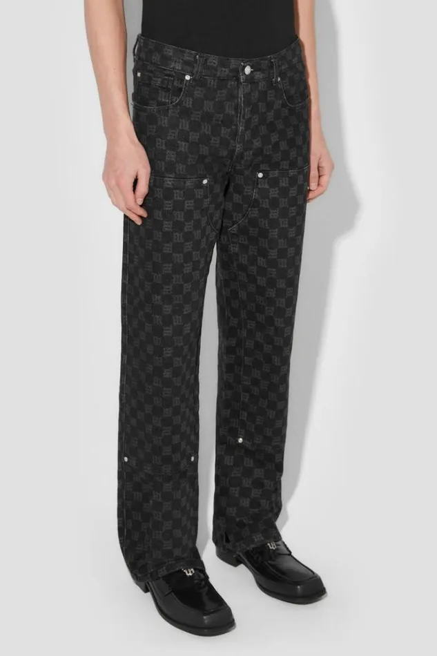 Trousers Men MISBHV Denim Monogram Carpenter Trousers Black