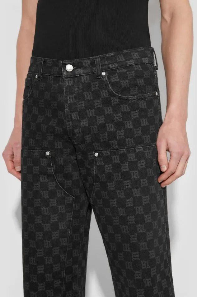 Trousers Men MISBHV Denim Monogram Carpenter Trousers Black