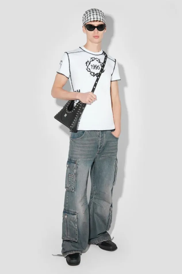 Trousers Men MISBHV Dirt Bath Cargo Denim Trousers Blue