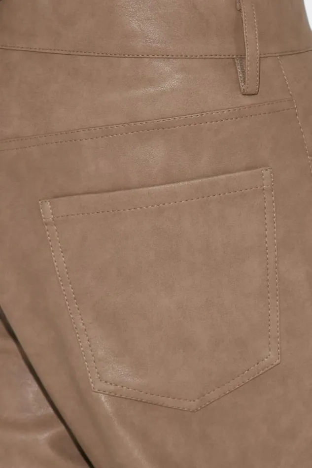 Trousers Men MISBHV Matte Vegan Leather Trousers Brown