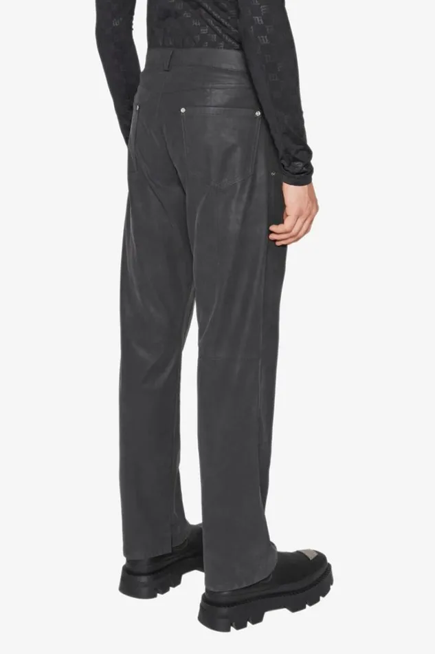 Trousers Men MISBHV Vegan Leather Carpenter Trousers Black