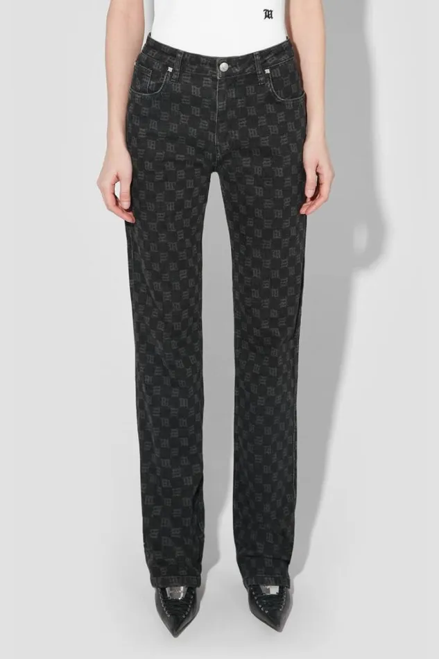 Trousers Women MISBHV Denim Monogram Trousers Black
