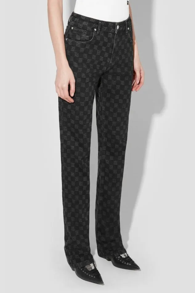 Trousers Women MISBHV Denim Monogram Trousers Black