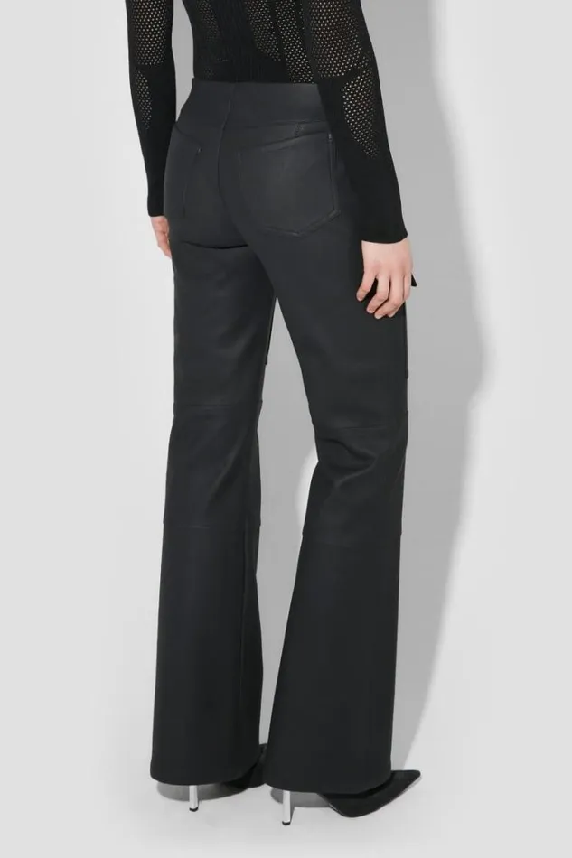 Trousers Women MISBHV Matte Faux Leather Moto Trousers Black