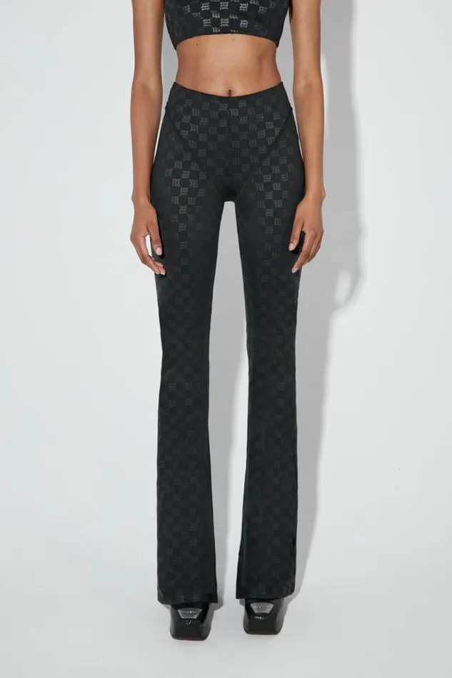 Trousers Women MISBHV Monogram Flared Trousers Black