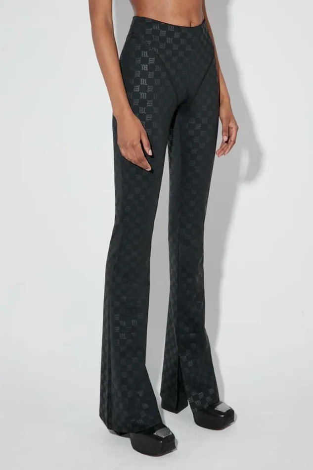 Trousers Women MISBHV Monogram Flared Trousers Black