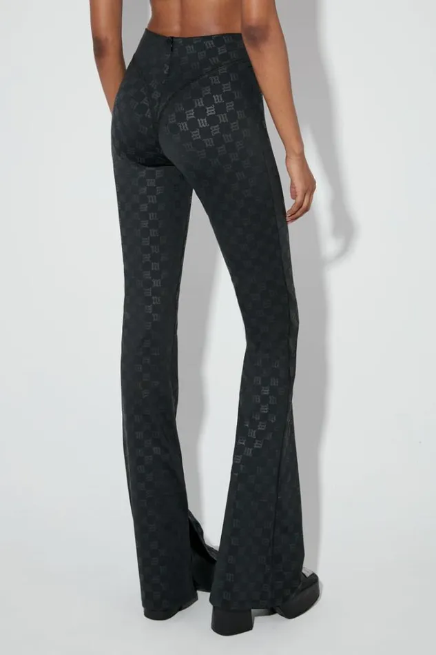 Trousers Women MISBHV Monogram Flared Trousers Black