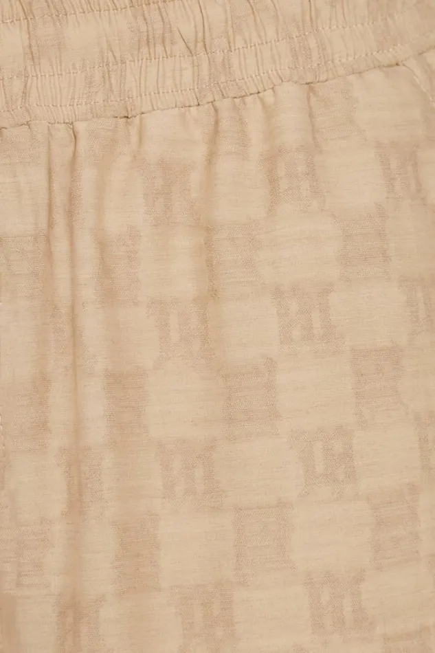 Trousers Women MISBHV Resort Monogram Viscose Wool Relaxed Trousers Beige