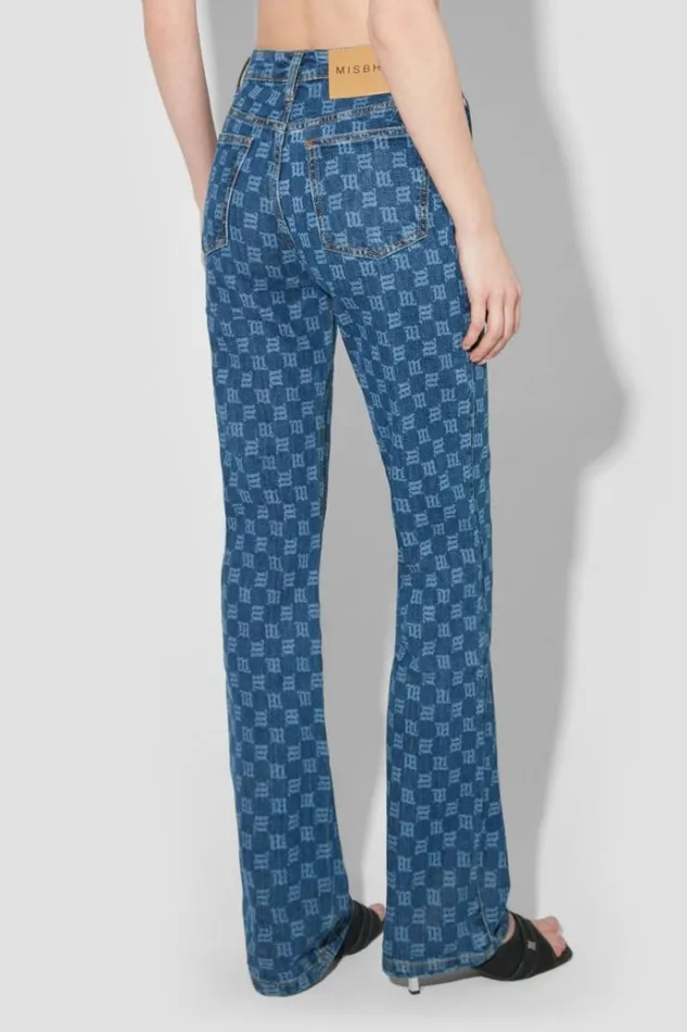 Trousers Women MISBHV Signature Monogram Denim High Waisted Trousers