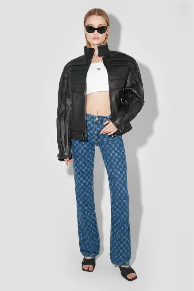 Trousers Women MISBHV Signature Monogram Denim High Waisted Trousers