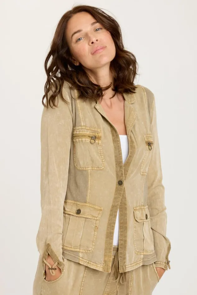 Tula Blazer Distress Wash Linwood Clothing XCVI Jackets