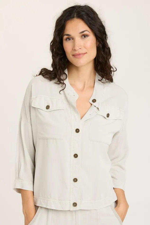 Twill Colbert Jacket Whitecap Pigment Clothing XCVI Jackets