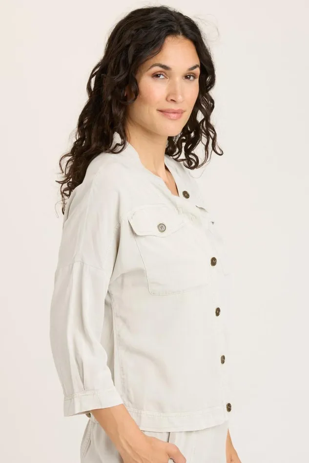 Twill Colbert Jacket Whitecap Pigment Clothing XCVI Jackets
