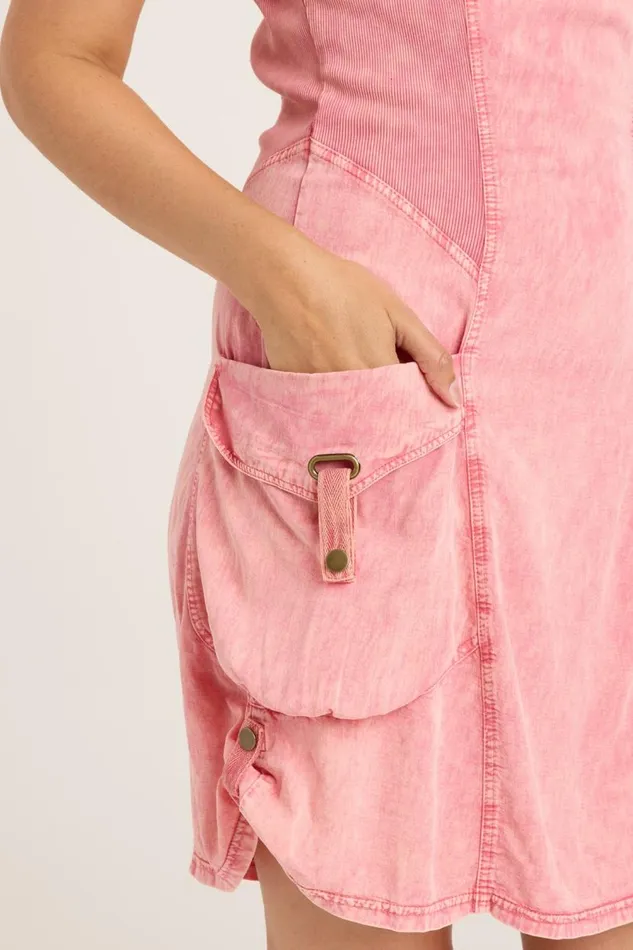 Twill Penta Dress Distress Wash Rose Clothing XCVI Dresses