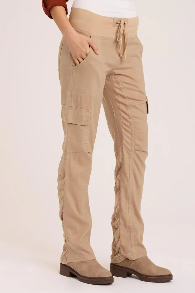 Twill Scrunch Leg Cargo Burlap Clothing XCVI Pants