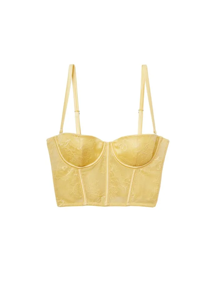 Underwire Bras Lingerie Fleur Du Mal Bouquet Lace Bustier Top Daffodil
