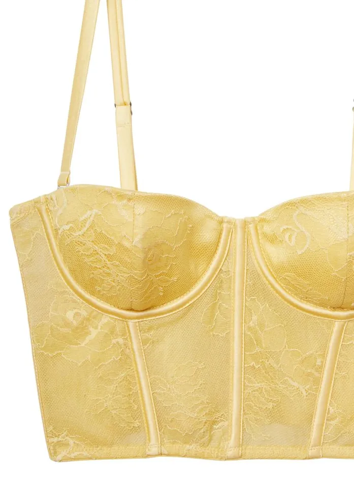 Underwire Bras Lingerie Fleur Du Mal Bouquet Lace Bustier Top Daffodil