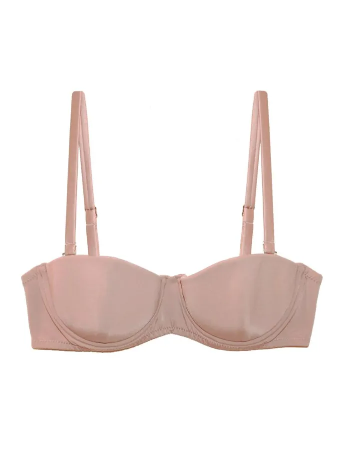Underwire Bras Lingerie Fleur Du Mal Charlotte Convertible Strapless Bra Tan