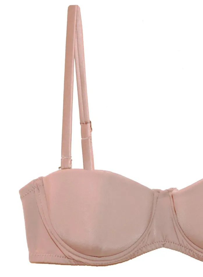 Underwire Bras Lingerie Fleur Du Mal Charlotte Convertible Strapless Bra Tan