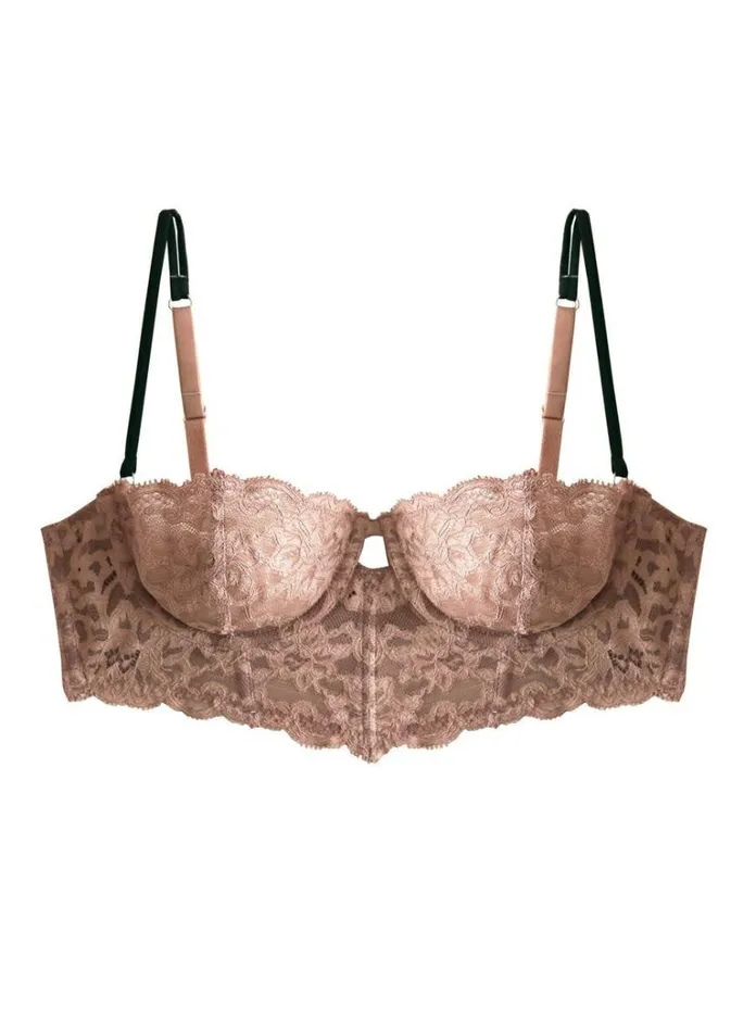 Underwire Bras Lingerie Fleur Du Mal Charlotte Longline Bra Tan