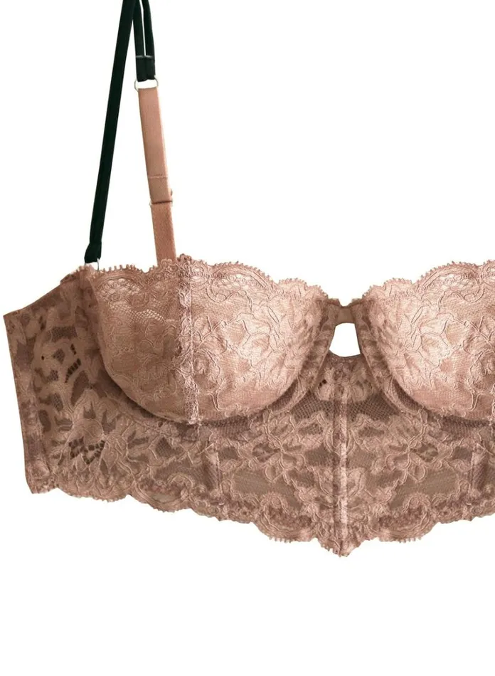 Underwire Bras Lingerie Fleur Du Mal Charlotte Longline Bra Tan