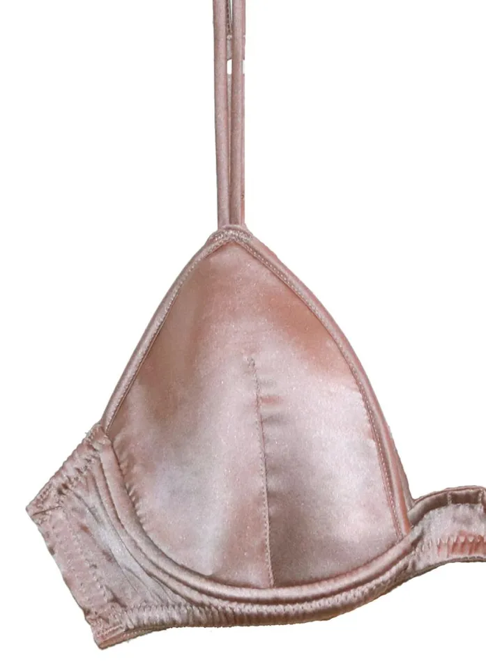 Underwire Bras Lingerie Fleur Du Mal Luxe Plunge Bra Tan