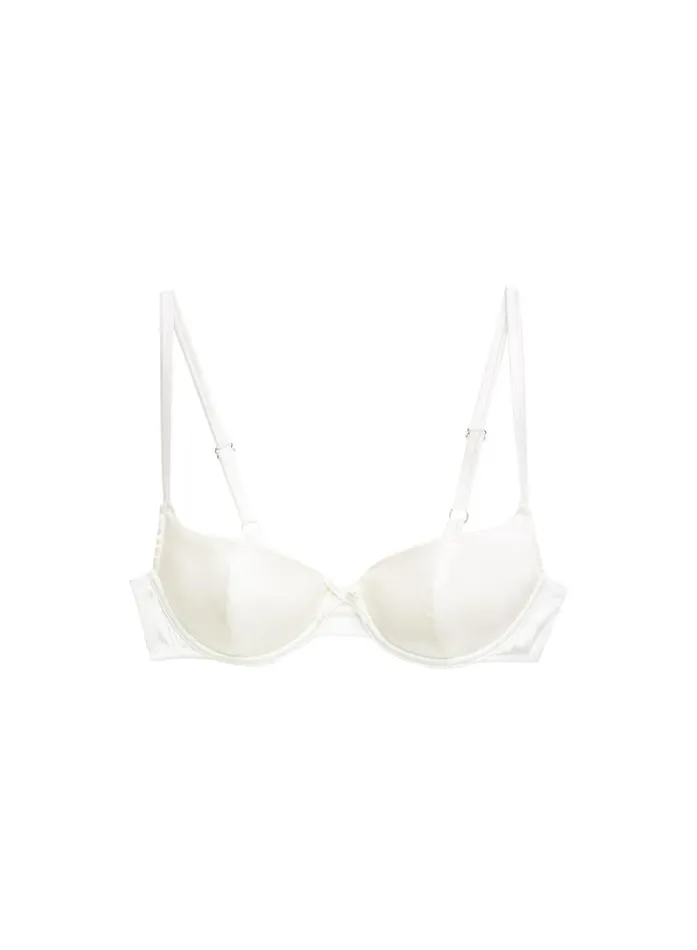 Underwire Bras Lingerie Fleur Du Mal Satin Luxe Balconette Bra Ivory