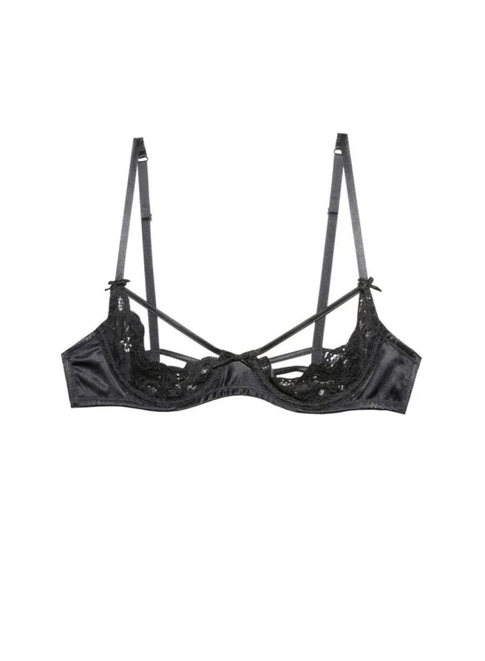 Underwire Bras PleasureLingerie Fleur Du Mal Charlotte Peekaboo Bra Black