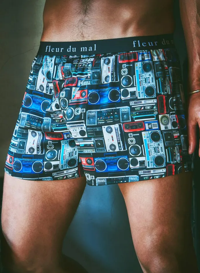 Unisex Boxers LingerieClothing Fleur Du Mal Unisex Boxer Short Boombox Print