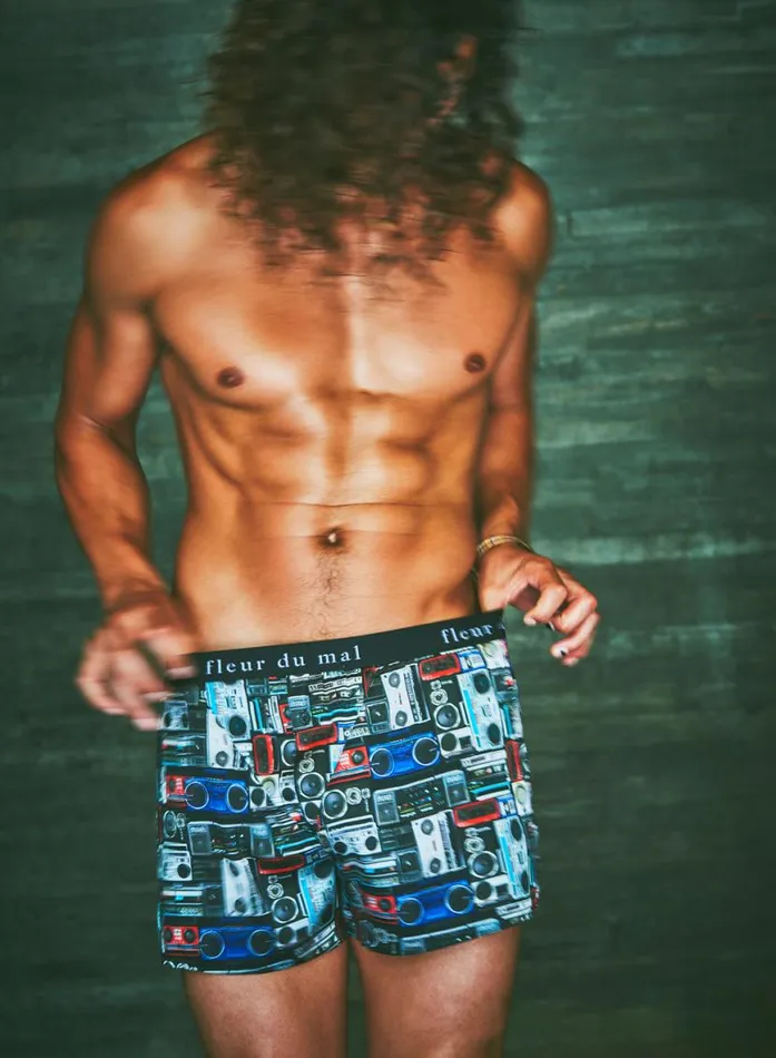 Unisex Boxers LingerieClothing Fleur Du Mal Unisex Boxer Short Boombox Print