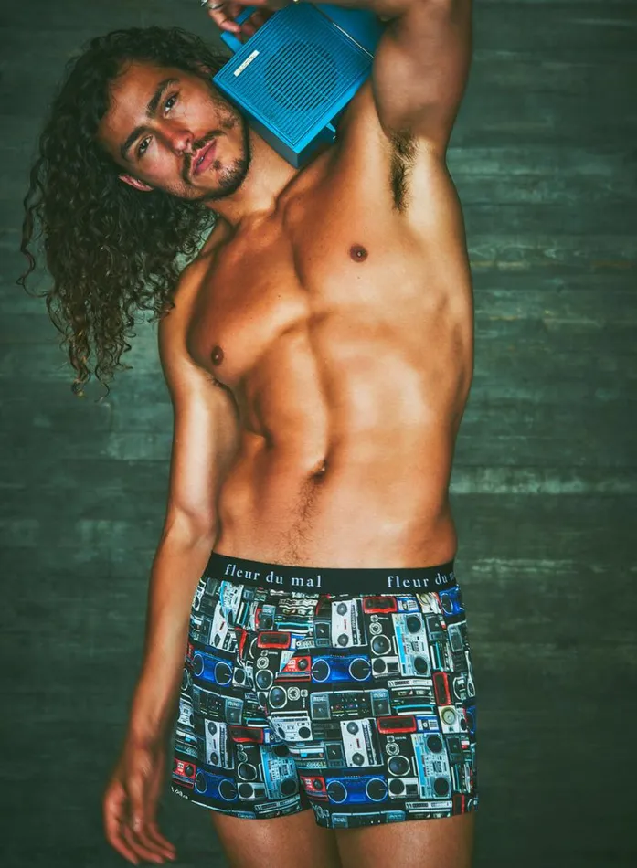 Unisex Boxers LingerieClothing Fleur Du Mal Unisex Boxer Short Boombox Print