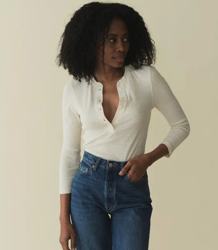 VESPER SILK TEE Cream Shop DEN Tees