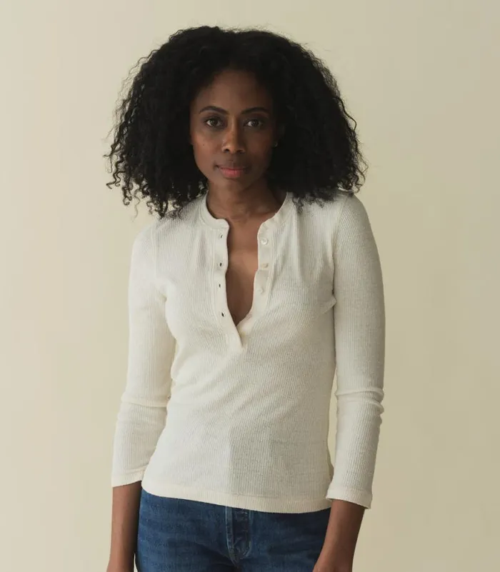 VESPER SILK TEE Cream Shop DEN Tees