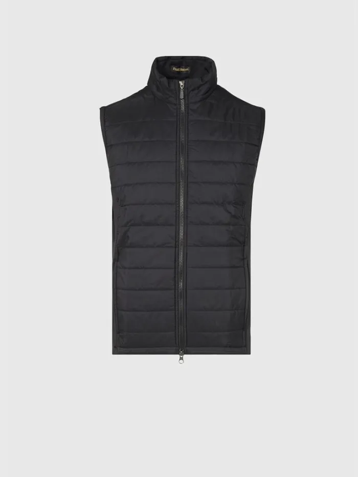 Vests Mens Paul Stuart Performance Quilted Vest Black