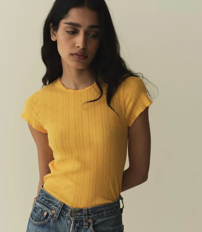VIVI TEE Jonquille Apolline Pointelle Shop DEN Tees