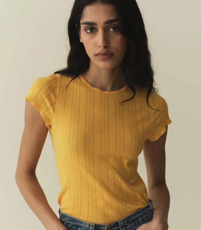 VIVI TEE Jonquille Apolline Pointelle Shop DEN Tees